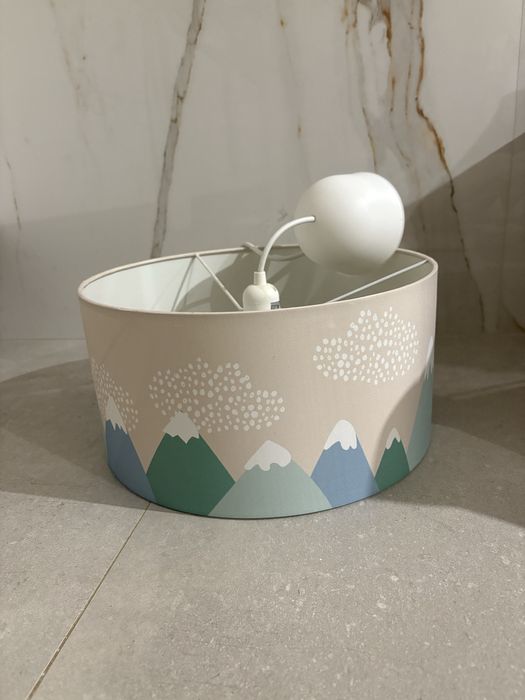 Lampa wisząca Hill niebiesko-zielona E27 Inspire