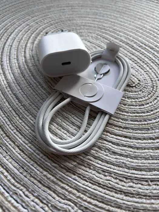 Ładowarka 20W USB-C do iPhone 15-18 Pro Max z kablem w oplocie USB-C 60W i kluczykiem sim nowy zestaw 1:1