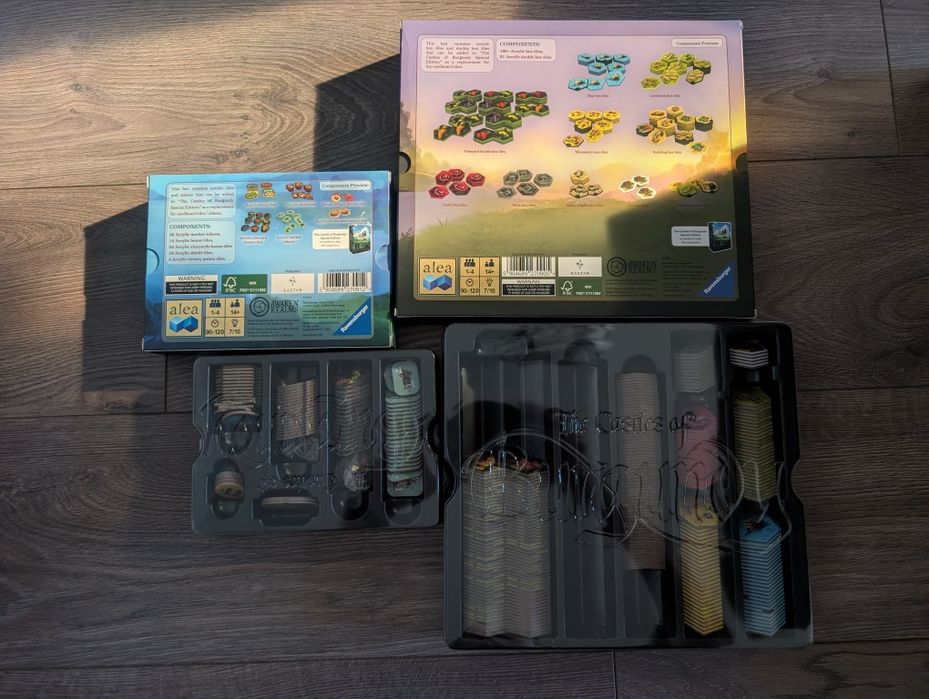 Kartonowe kafelki i znaczniki do Zamków Burgundii edycja specjalna