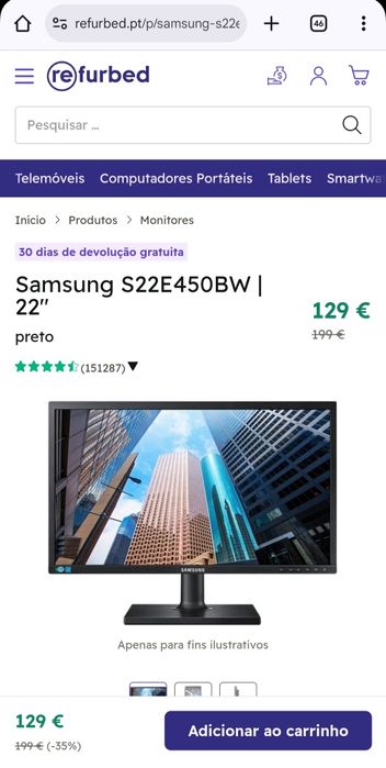 Monitor Samsung S22E450 22" polegadas