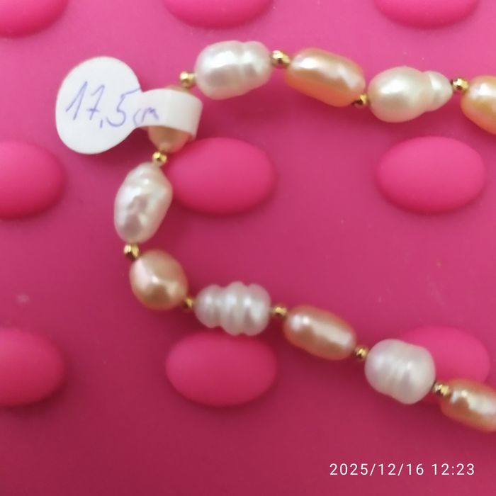 Perły słodkowodne prawdziwe, bransoletka