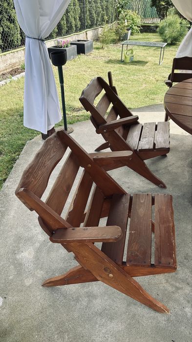 6 drewnianych krzeseł do altanki