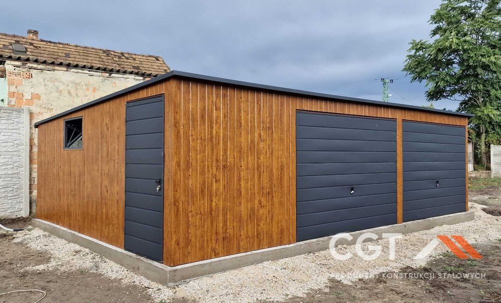 Garaż blaszany podwójny PROFIL  8×5,5 od PRODUCENTA
