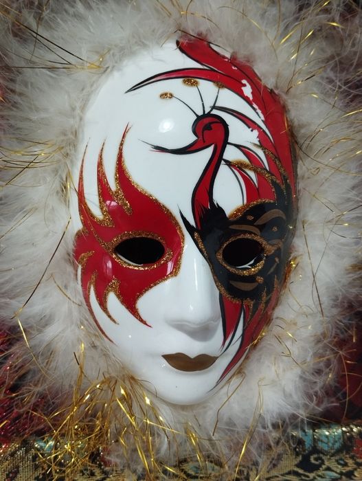 Obraz clown, arlekin, maska porcelanowa