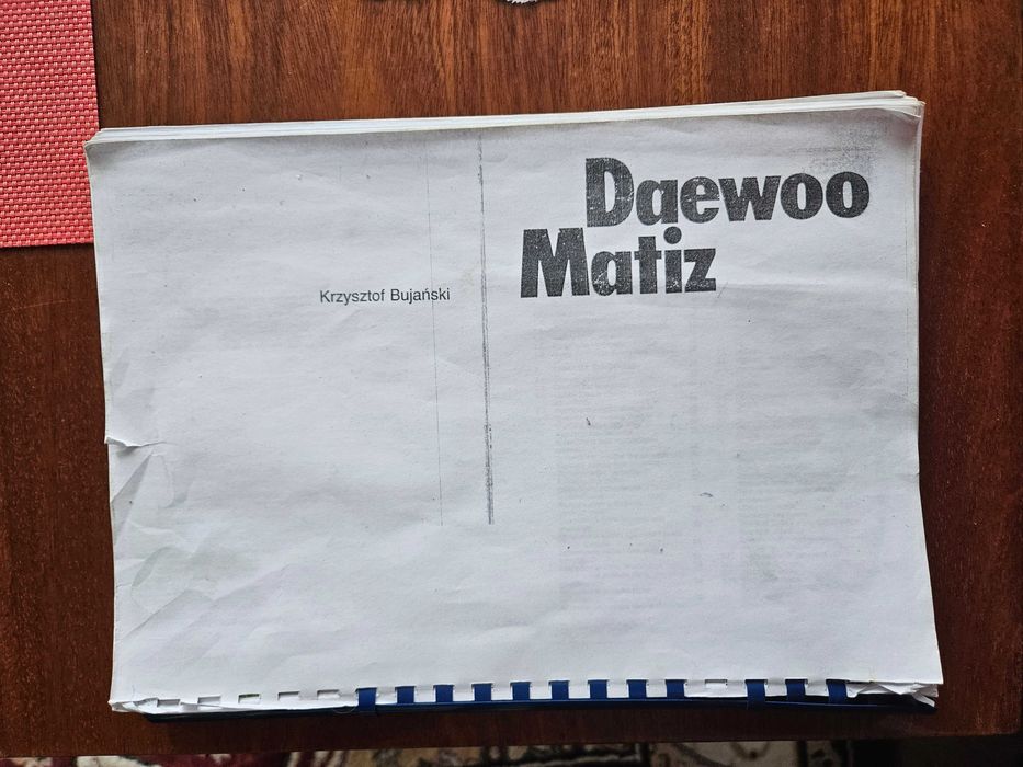 Książka serwisowa Matiz