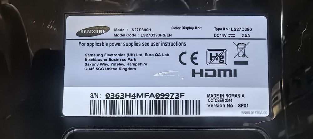 Монітор Samsung 27Q390H/VGA/HDMI/Бж