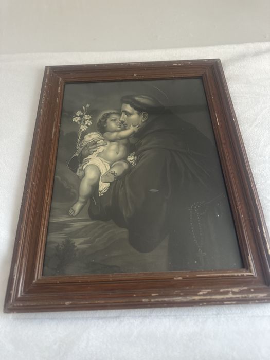 Obraz religijny Św. Antoni Padewski Vintage Retro PRL