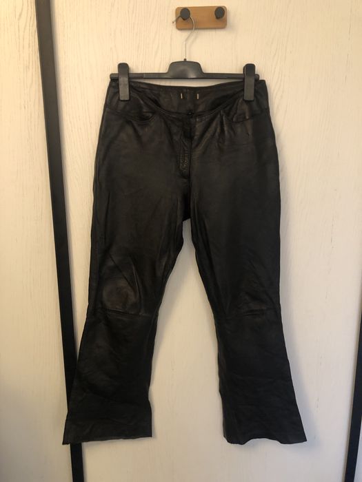 Czarne skora naturalna spodnie damskie w bdb stanie uniwersalne styl v