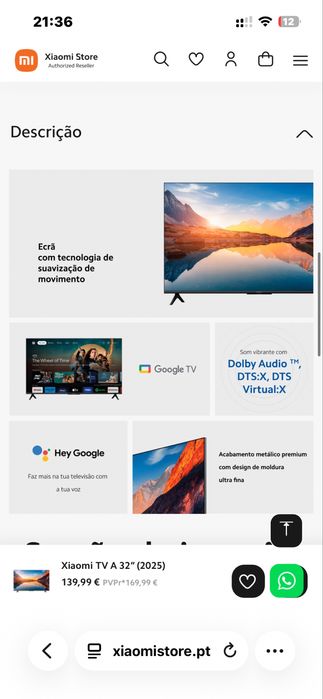 Televisao Xiaomi A32”