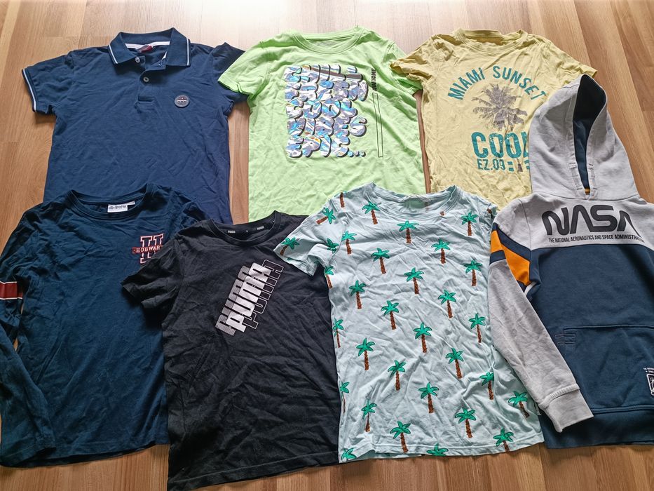 Zestaw paka ubrań r. 134 t-shirt koszulka bluza