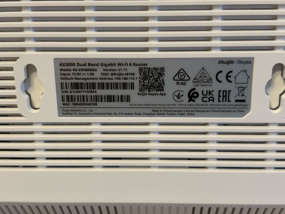 Роутер Ruijie Reyee RG-EW3000GX wifi6 AX3000