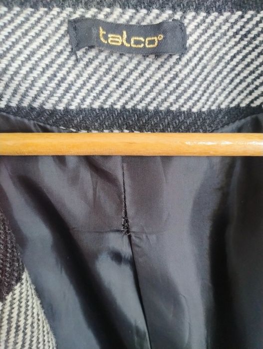 Płaszcz na podszewce krata włoski 40