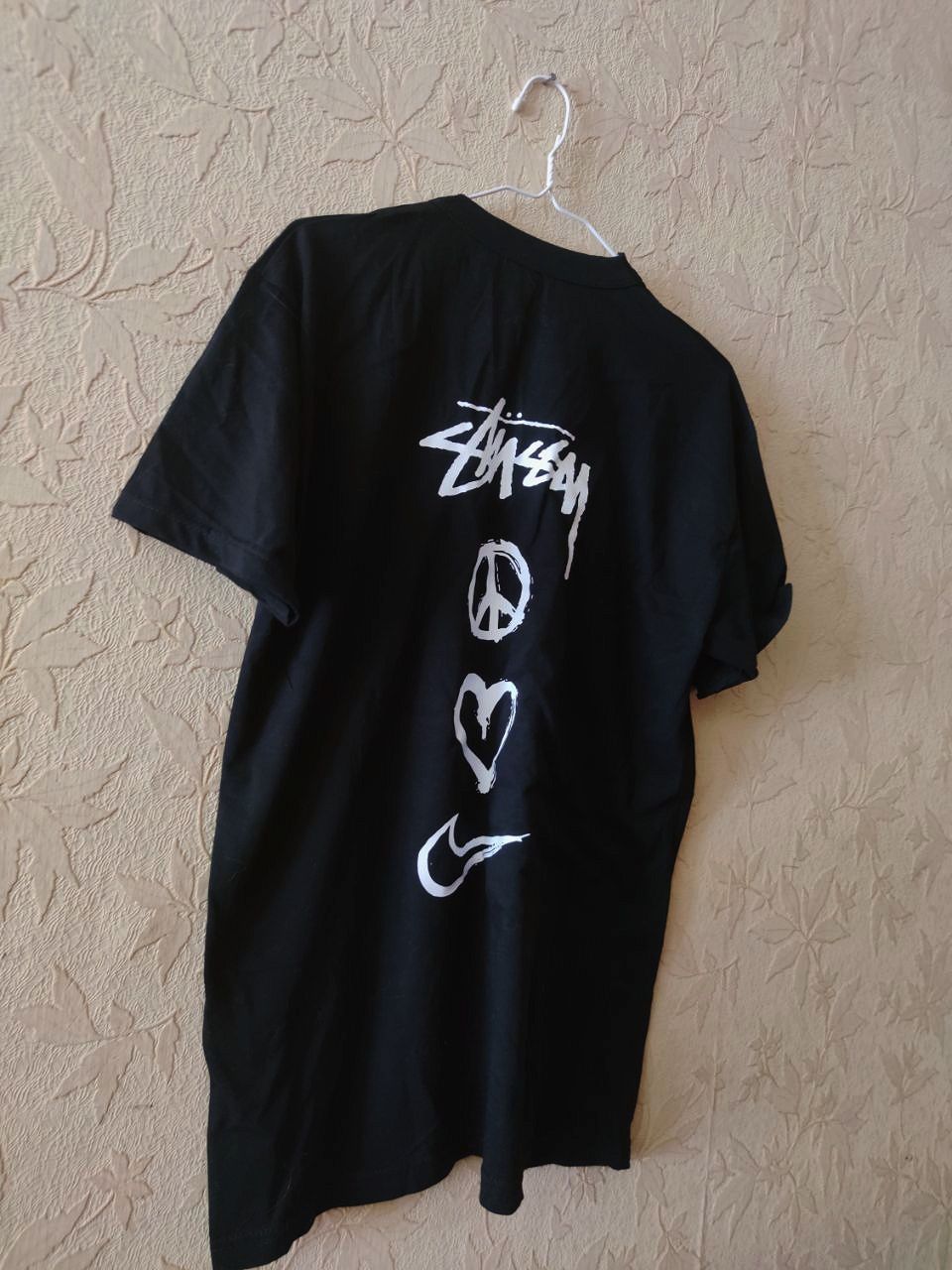 Черная футболка Nike x Stussy Peace, Love, Swoosh Найк Стасси Стусси ...