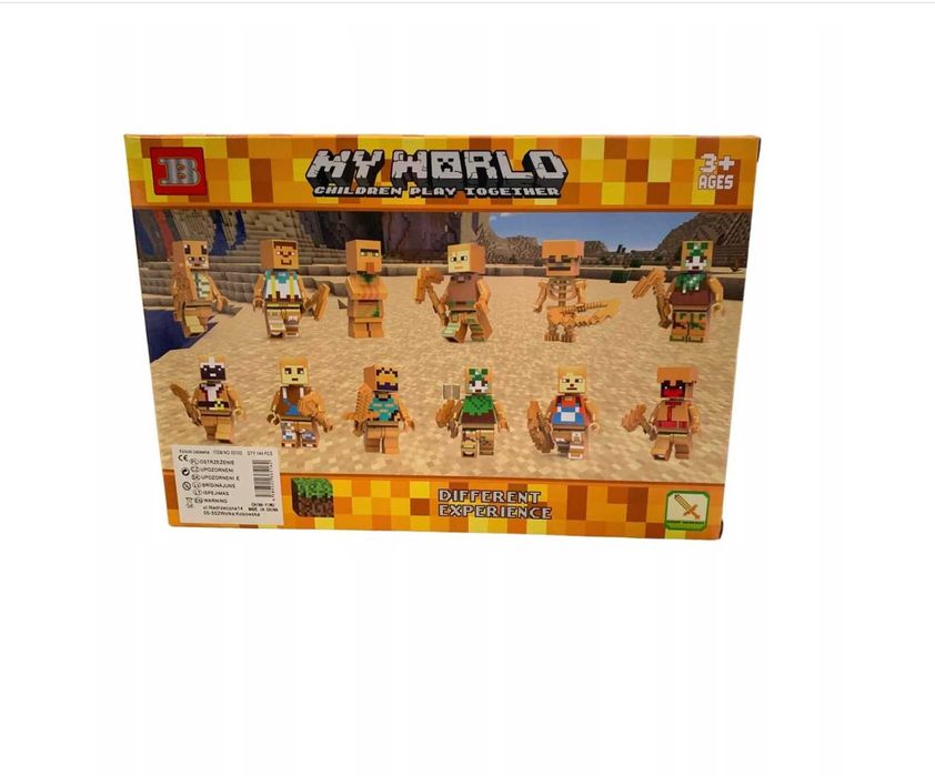 Klocki Ludziki Figurki Zestaw Minecraft plus akcesoria 12 szt