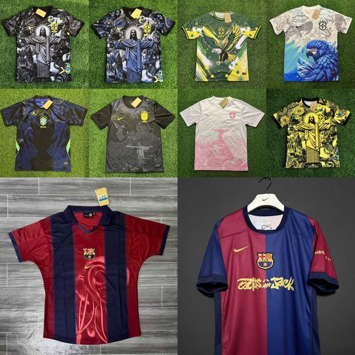 Nike футболки джерсі, Barcelona Travis Scott, Brasil футбольные джерси