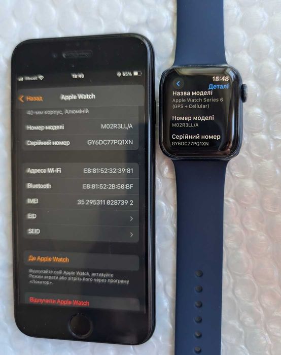Apple Watch Series 6 40 mm акб 85% рідна з захисним склом