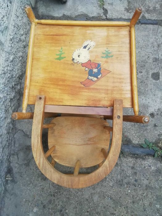 Стульчик для кромления стол трансформер деревянный