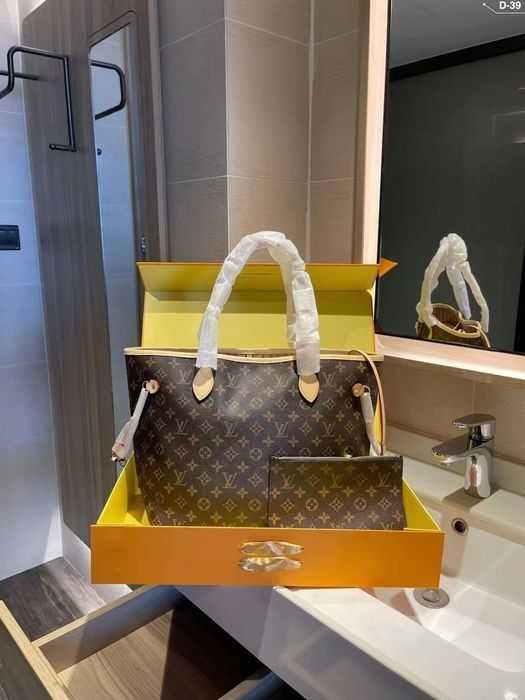 Louis Vuitton Neverfull Torebka damska torba, skóra od reki