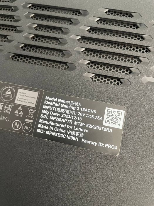Lenovo  Gaming 3 15ACH6 GTX 2050 4GB
Характеристики:
