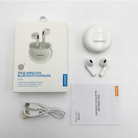 Earbuds Wireless Lenovo HT38 - Brancos (Selados)