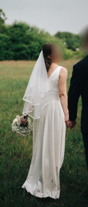 suknia ślubna klasyczna satyna rozmiar S