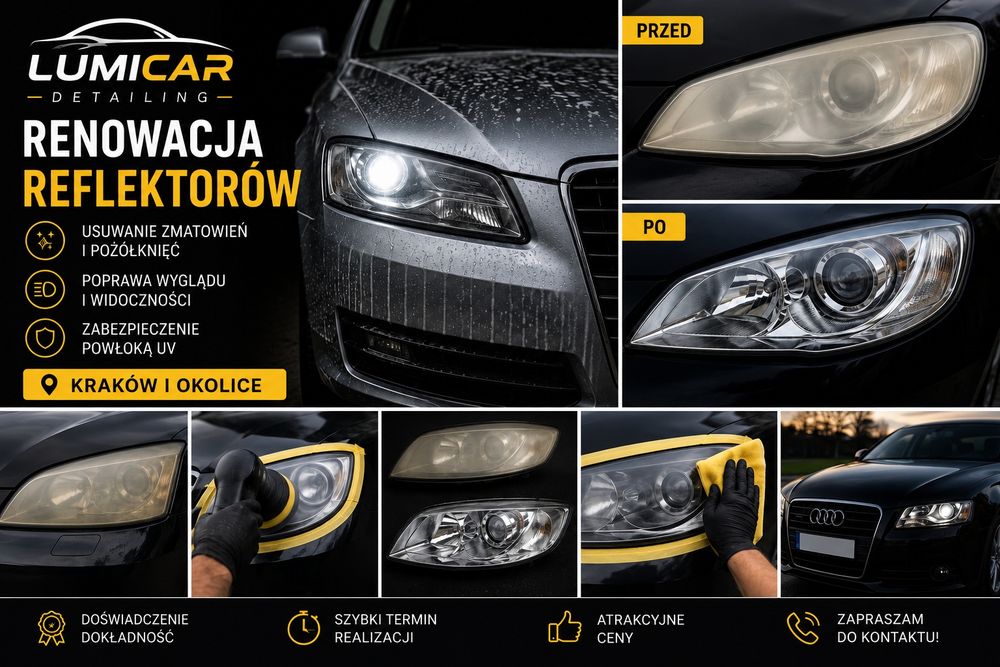 Mobilna renowacja  reflektorów – TANIO na start!