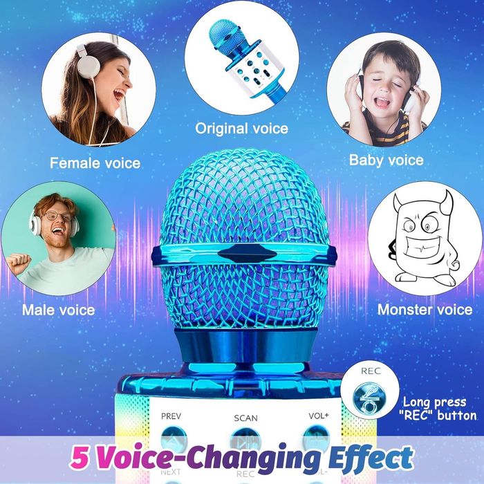 Zestaw 2x mikrofon karaoke BT, dla młodzieży i rodziny. Nowe, Hit!