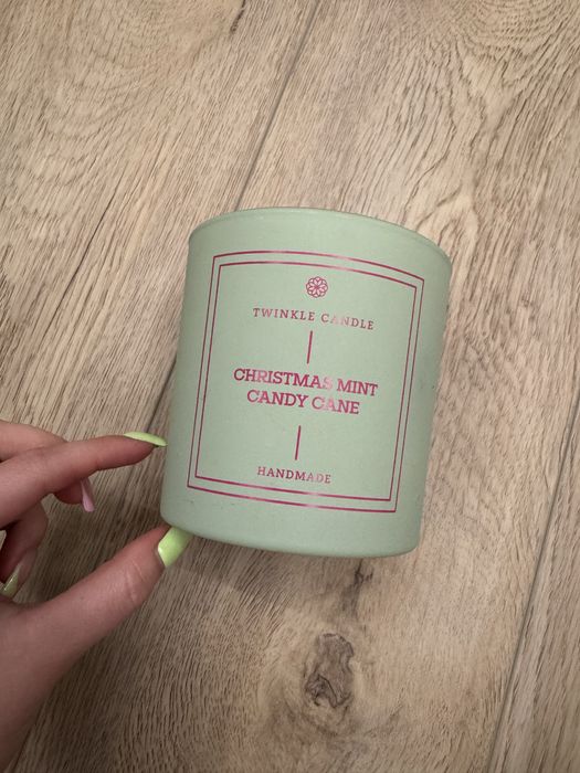 Świeca sojowa 1/4 Christmas Mint Candy Cane Twinkle Candle Andziaks