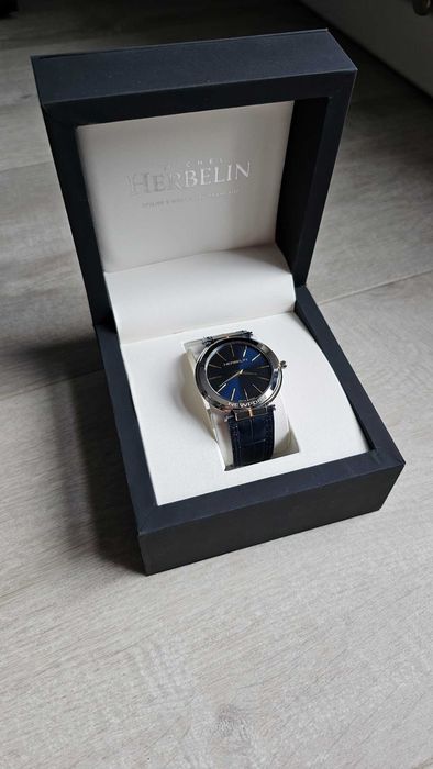 Michel Herbelin NEWPORT SLIM ACIER BICOLORE & CUIR - stan idealny