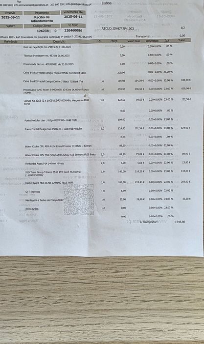 Torre Gaming com faturas - URGENTE