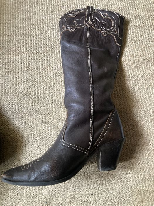 Botas cano alto Sra, pele verdadeira, 38