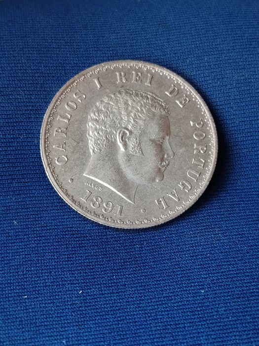 500 reis  1891 D. Carlos I Portuguesa Antiga Prata