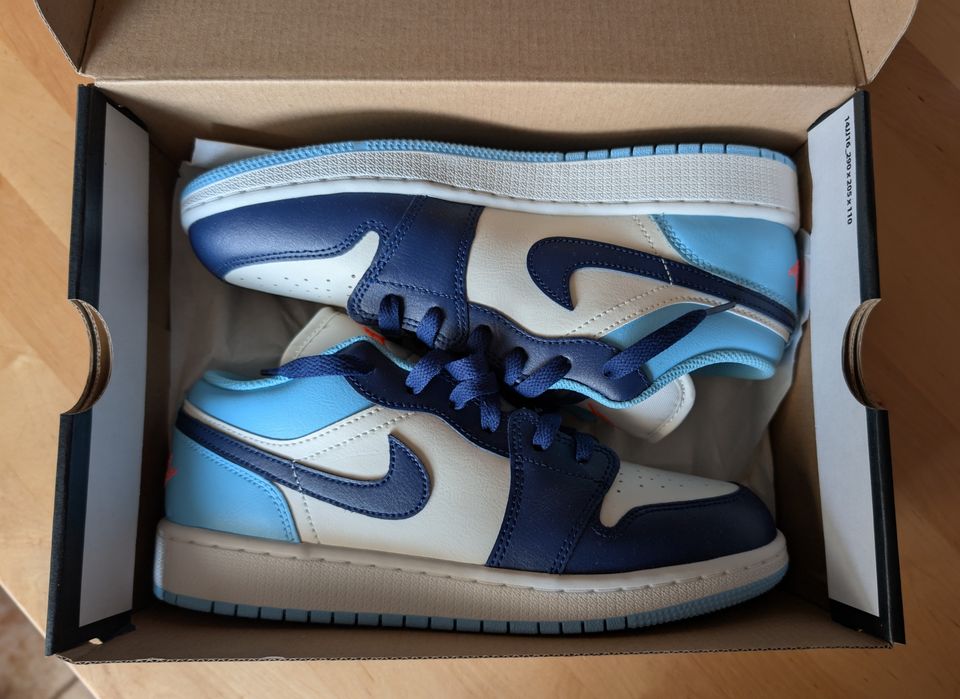 Buty Air Jordan 1 Low (GS) Granatowo-Niebieskie. NOWE!!! Paragon.