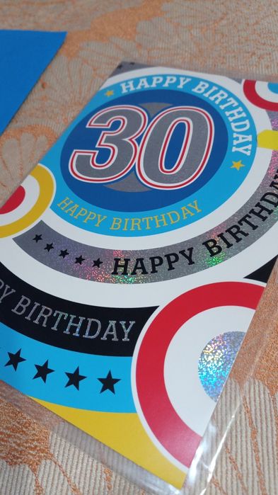 Листівка З днем народження Happy birthday 30 років