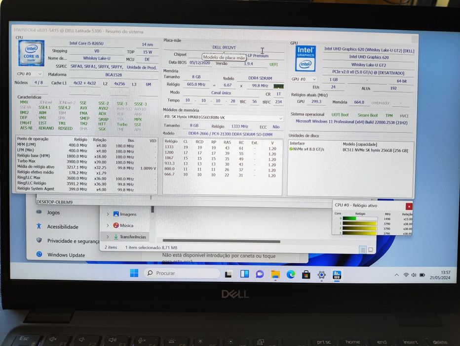Notebook Recondicionado Dell Latitude 5300 i5 8a geração