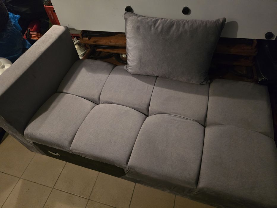 Łóżko jednoosobowe, tapczan szary nowy