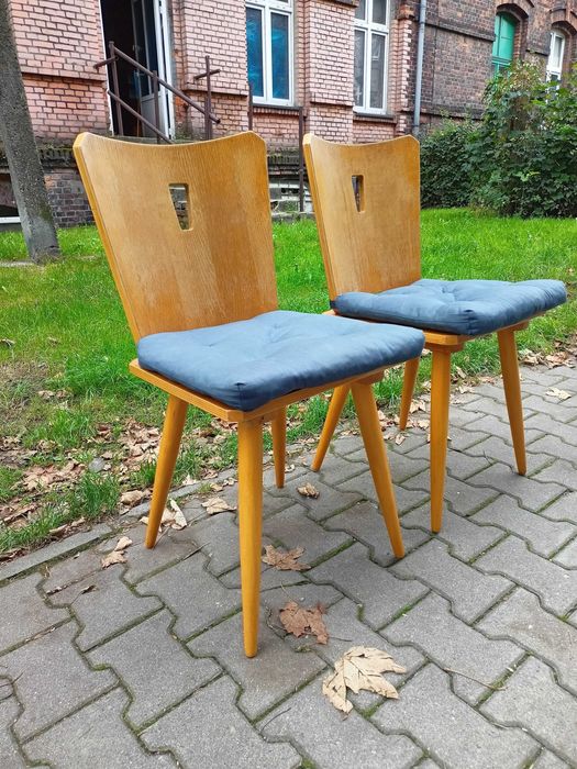 Krzesła Medaliony Tapicerowane kpl. 2 Stylowe Krzesła Drewniane