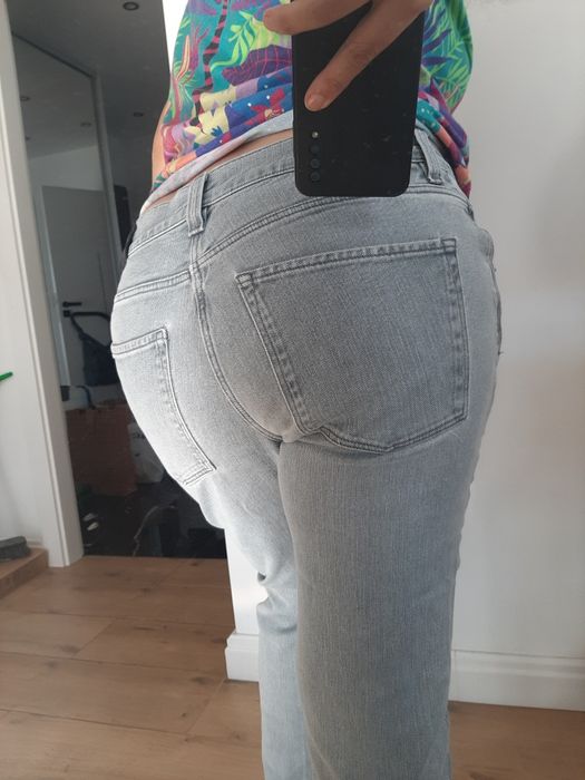 Spodnie proste rurki straight szare casual basic Massimo Dutti 38/M ba