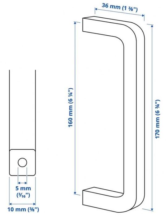 Uchwyt meblowy Ikea Borghamn Czarny 170 mm 1 szt.