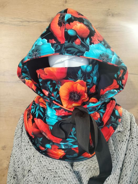 Komino-kaptur, nakrycie głowy, szal
