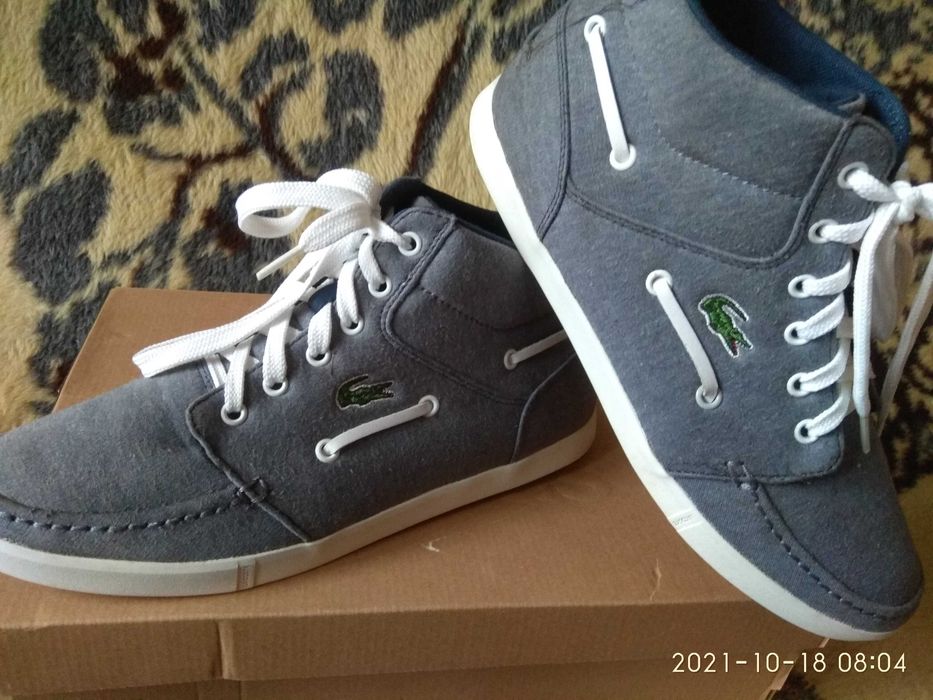 Super sport modne trampki mokasyny Lacoste Crosier Sail Mid wkł.27,5cm