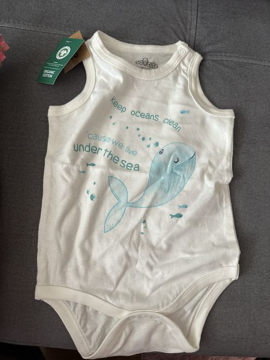 Nowe Body na ramiączkach bez rękawów bawełna organiczna