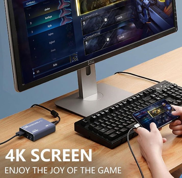 Balabaxer 4K Audio Video Capture karta USB 3.0 z kablem HDMI Full HD 1