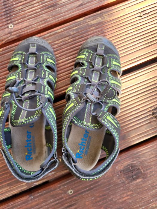 Turystyczne sandaly sportowe Richter 38 szaro-zielone