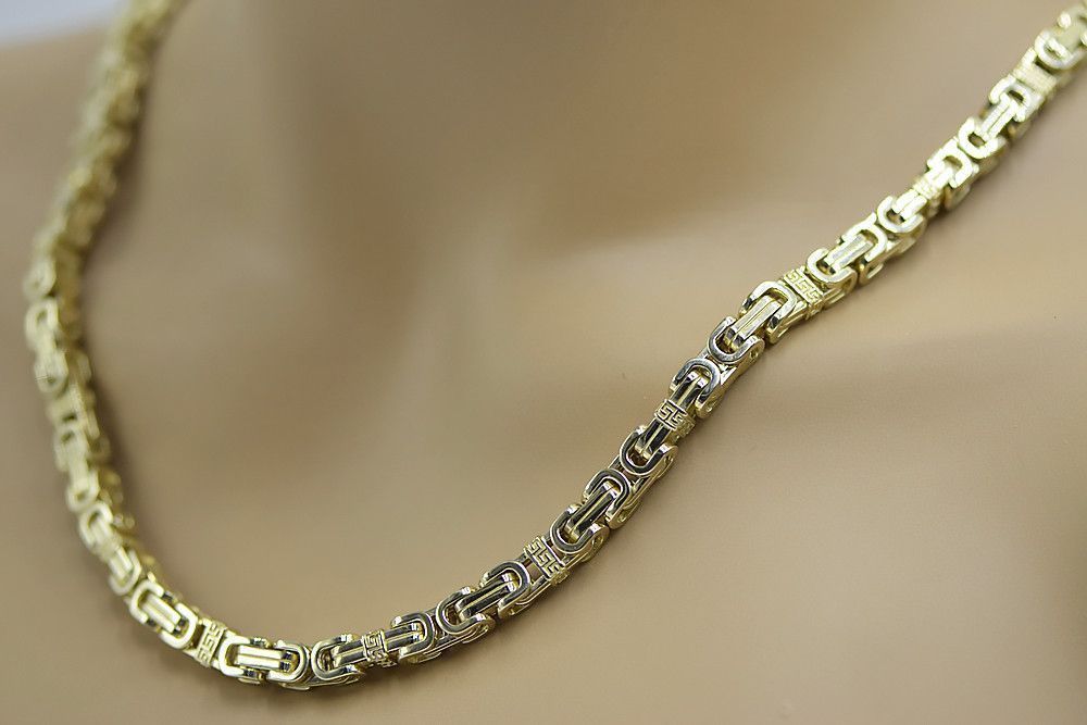 Złoty łańcuszek 14k 585 Królewski Bizantyjski Excellent pełny cc097y P