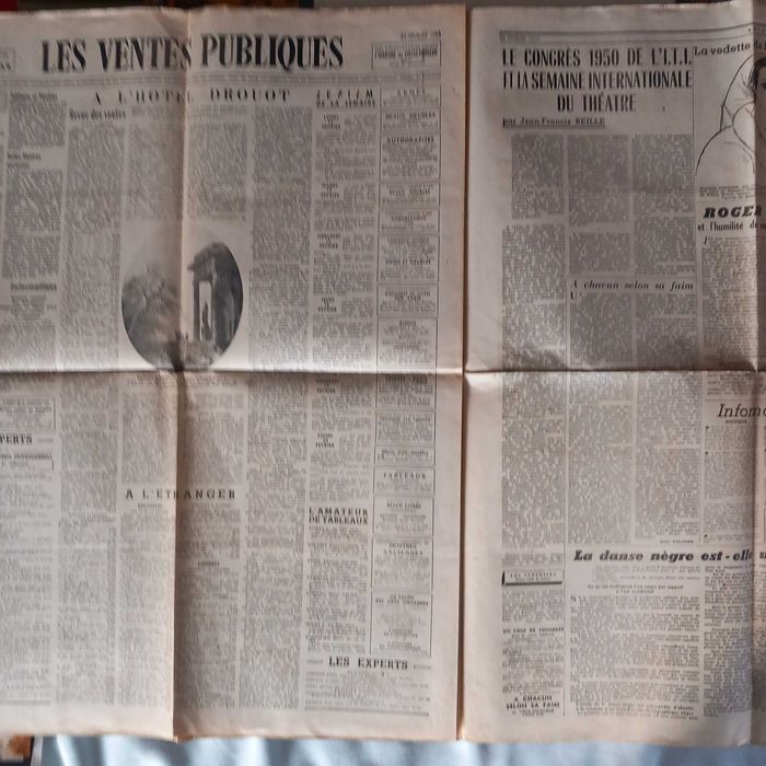 Jornal francês " Arts " de 1950