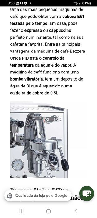 Maquina de café  de marca BEZZERA