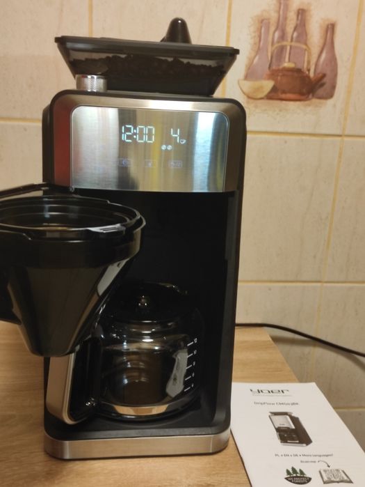 Ekspres przelewowy do kawy z młynkiem żarnowym Yoer  - stan idealny!