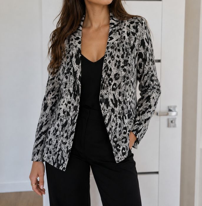 Marynarka żakiet H&M 38 M cętki panterka