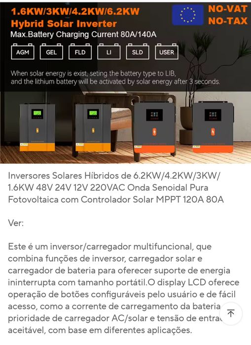 Inversor solar híbrido